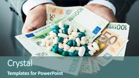  Presentation with bills - Presentation theme consisting of drug dealer - closeup of a young caucasian background and a ocean colored foreground