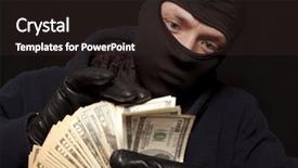  Presentation with counting - Audience pleasing presentation design consisting of drug dealer - thief and cash showing backdrop and a wine colored foreground