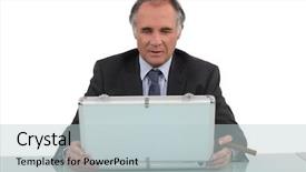  Presentation with drug delivery - Slide set featuring drug delivery - businessman looking in a briefcase background and a lemonade colored foreground