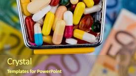  Presentation with euro - Cool new presentation theme with drug delivery - tablets shopping cart euro notes backdrop and a gold colored foreground
