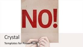  Presentation with violence - PPT theme enhanced with no violence - no card isolated on white background and a lemonade colored foreground