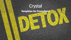  Presentation with detoxification - Presentation design featuring drug detoxification - detox written on the road background and a dark gray colored foreground
