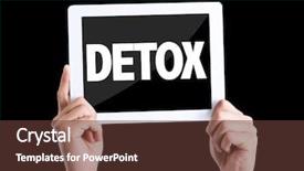  Presentation with detoxification - Cool new PPT layouts with drug detoxification - tablet pc with text detox backdrop and a tawny brown colored foreground