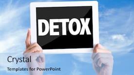  Presentation with detoxification - Slide deck with drug detoxification - tablet pc with text detox background and a light blue colored foreground
