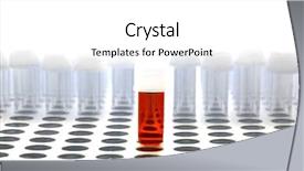  Presentation with drug test - Audience pleasing theme consisting of drug discovery - blood test tube in lab backdrop and a white colored foreground