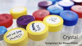  Presentation with tubes - Cool new slides with drug discovery - forefront of tubes backdrop and a yellow colored foreground