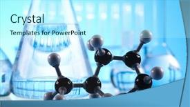  Presentation with drug discovery - Presentation featuring drug discovery - laboratory glassware sterile conditions background and a cool aqua colored foreground