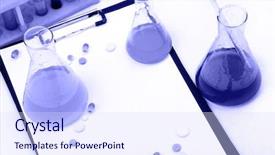  Presentation with drug test - Slide set consisting of drug discovery - laboratory research - glass test background and a sky blue colored foreground