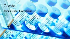  Presentation with drug test - Audience pleasing slide deck consisting of drug discovery - laboratory test tube scientific research backdrop and a arctic colored foreground