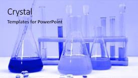  Presentation with drug discovery - Presentation theme enhanced with drug discovery - medical science equipment and pills background and a light blue colored foreground