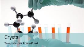  Presentation with drug discovery - PPT theme consisting of drug discovery - scientist working in a laboratory background and a light blue colored foreground