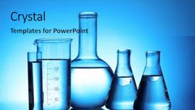  Presentation with test tubes - PPT theme consisting of drug discovery - test-tubes blue colors laboratory glassware background and a cyan colored foreground