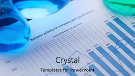  Presentation with drug test - Colorful PPT theme enhanced with drug discovery - test-tubes with blue and green backdrop and a light blue colored foreground