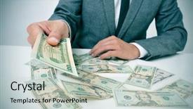  Presentation with desk - PPT theme consisting of drug distribution - man in suit sitting background and a soft green colored foreground