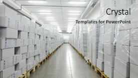  Presentation with distribution - Theme featuring drug distribution - white boxes warehouse background and a light gray colored foreground