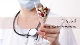  Presentation with cocktail - Beautiful PPT theme featuring drug diversion - medicine cocktail backdrop and a coral colored foreground