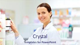  Presentation with drug pharmacy - Colorful presentation design enhanced with drug from shelf at pharmacy backdrop and a sky blue colored foreground