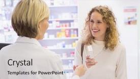  Presentation with medicine - Beautiful slide deck featuring drug interaction - costumer showing medicine jar backdrop and a lemonade colored foreground