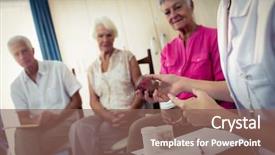  Presentation with drug interaction - Cool new slides with drug interaction - seniors talking with nurse backdrop and a violet colored foreground