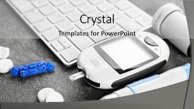  Presentation with diabetes digital - Theme featuring lancet pen near computer background and a light gray colored foreground