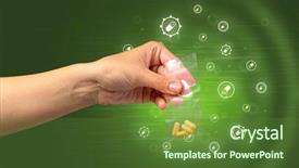  Presentation with plastic bag - Beautiful PPT layouts featuring drug marketing - hand delivers colorful pills backdrop and a tawny brown colored foreground