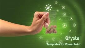  Presentation with plastic bag - Amazing presentation theme having drug marketing - hand delivers colorful pills backdrop and a tawny brown colored foreground