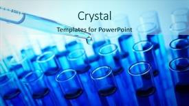  Presentation with fluid - Presentation theme consisting of drug molecules - pipette adding fluid background and a cool aqua colored foreground