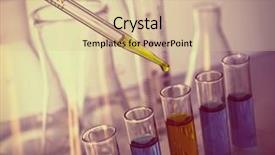 Presentation with drug test - Audience pleasing PPT layouts consisting of drug molecules - pipette adding fluid backdrop and a lemonade colored foreground