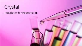  Presentation with liquid drug - PPT layouts consisting of drug molecules - pipette adding liquid background and a lavender colored foreground