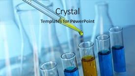  Presentation with test tubes - Audience pleasing PPT layouts consisting of drug molecules - pipette adding yellow fluid backdrop and a arctic colored foreground