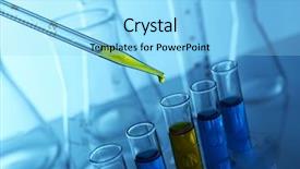  Presentation with drug test - Slide deck enhanced with drug molecules - pipette adding yellow fluid background and a arctic colored foreground