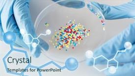  Presentation with drug structure - PPT theme having drug molecules - science chemistry biology medicine background and a sky blue colored foreground