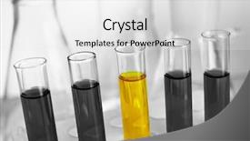  Presentation with test tubes - Presentation theme with drug molecules - test-tubes close-up background and a white colored foreground