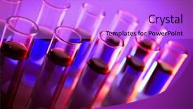  Presentation with drug test - Presentation consisting of drug molecules - test-tubes with color fluid close-up background and a lilac colored foreground