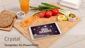  Presentation with drug overdose concept - Presentation theme having drug-overdose-concept-in-tablet background and a soft green colored foreground