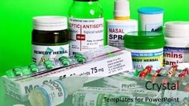  Presentation with capsules pills pill doctor prescription - Slide deck consisting of drug packaging - group blister pack of pills background and a seafoam green colored foreground