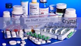  Presentation with pills - Beautiful theme featuring drug packaging - group blister pack of pills backdrop and a  colored foreground
