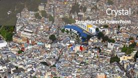  Presentation with community - Audience pleasing PPT theme consisting of drug pollution - rocinha community backdrop and a gray colored foreground