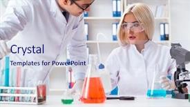  Presentation with discussion - Colorful PPT theme enhanced with drug pollution - two chemists having discussion backdrop and a  colored foreground