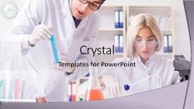  Presentation with discussion - Colorful PPT layouts enhanced with drug pollution - two chemists having discussion backdrop and a  colored foreground