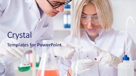  Presentation with underage drinking two teenagers having - Slide set featuring drug pollution - two chemists having discussion background and a  colored foreground