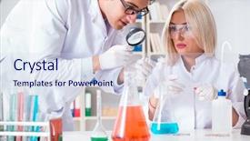  Presentation with discussion - Beautiful theme featuring drug pollution - two chemists having discussion backdrop and a  colored foreground