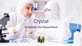  Presentation with lab - Theme consisting of drug pollution - two chemists working background and a  colored foreground