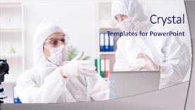  Presentation with lab - Audience pleasing slides consisting of drug pollution - two chemists working backdrop and a  colored foreground