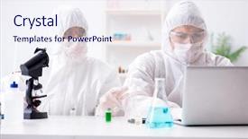  Presentation with lab - Cool new PPT theme with drug pollution - two chemists working backdrop and a  colored foreground