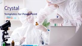  Presentation with lab - Slides featuring drug pollution - two chemists working background and a  colored foreground