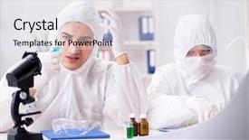  Presentation with lab - PPT theme enhanced with drug pollution - two chemists working background and a  colored foreground