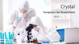  Presentation with lab - Cool new theme with drug pollution - two chemists working backdrop and a  colored foreground