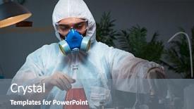  Presentation with hazardous - PPT theme consisting of drug pollution - young make scientist working background and a light blue colored foreground