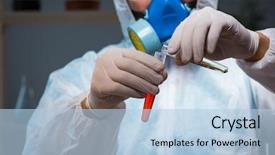  Presentation with hazardous - Audience pleasing slide deck consisting of drug pollution - young make scientist working backdrop and a light blue colored foreground